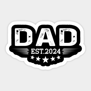 Dad Est 2024 New Dad Gift for Dad Anniversary Father Men Sticker